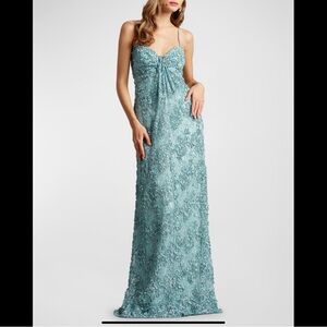 SHO Sleeveless Sequin Ruffle Sweetheart Gown.